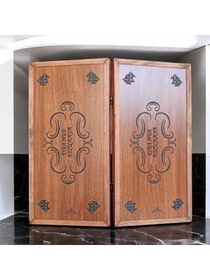 Simya Oyun Aletleri Simya Isme Özel Ahşap Pullu Ceviz Kaplama Ahşap Tavla