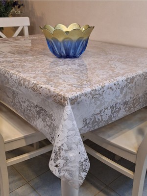 Başak Ev Tekstili Şeffaf 0.018 mm Pvc Muşamba - Desenli Silinebilir Şeffaf Masa Örtüsü