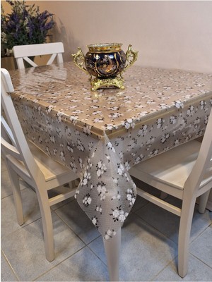 Başak Ev Tekstili Şeffaf 0.018 mm Pvc Muşamba - Desenli Silinebilir Şeffaf Masa Örtüsü