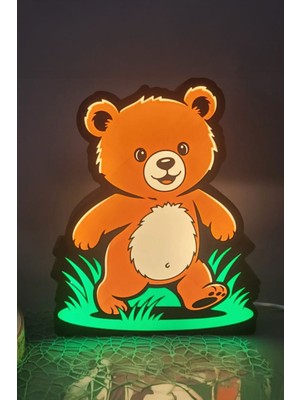 Sevimli Ayı Yavrusu Tasarımlı Gece Lambası