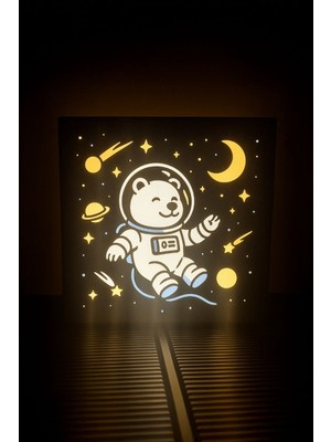 Sevimli Uzaydaki Ayı Çocuk Gece Lambası