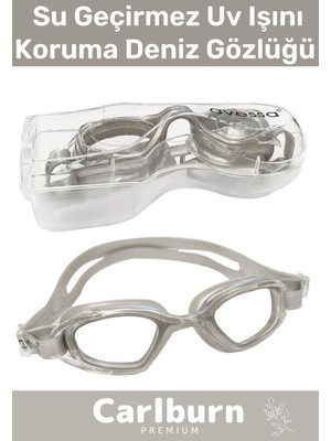 Knittingtr Gri Deniz Gözlüğü, Ayarlanabilir, Su Geçirmez, Uv Koruma, Silikon, Antifog, Kutulu