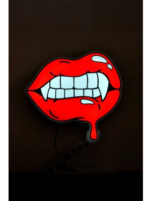Vampir Dudağı Tasarımlı Gece Lambası