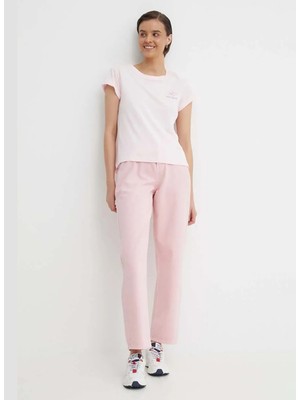 Pepe Jeans Bisiklet Yaka Düz Açık Pembe Kadın T-Shirt PL505823