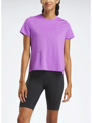 Reebok 100214673 Rbk-Chıll Athletıc Tee Lila Yuvarlak Yaka Slim Fit Düz Kadın T-Shirt
