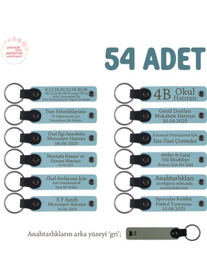 Miawiki Gök Mavi & Gri, Söz ve Sözlenme Kutlamaları Için, Yeni Çiftlere Hediyelik Anahtarlık 54' Lü Set