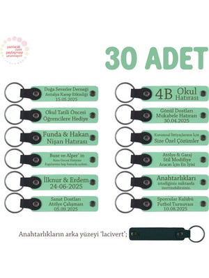Miawiki Açık Yeşil, Plates Stüdyoları Için Isim Yazılı Anahtarlık 30’lu Set, Müşterilere Kurumsal Hediyeler