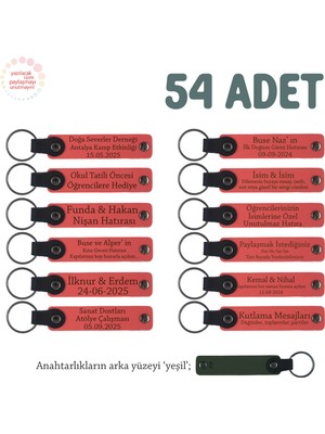 Miawiki Nar Çiçeği & Yeşil, Söz ve Sözlenme Kutlamaları Için, Yeni Çiftlere Hediyelik Anahtarlık 54' Lü Set