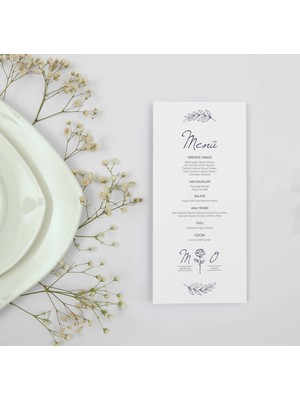 Bans Davetiye Rose Menü Kartı