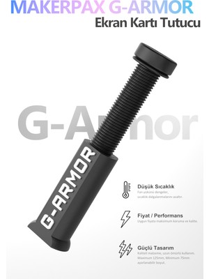 Makerpax Ayarlanabilir Ekran Kartı Tutucu, Siyah Oval Seri, Ekran Kartı Destek Aparatı