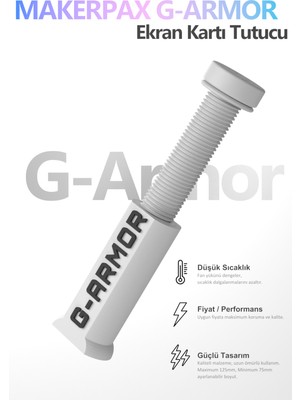 Makerpax Ayarlanabilir Ekran Kartı Tutucu, Beyaz Oval Seri, Ekran Kartı Destek Aparatı