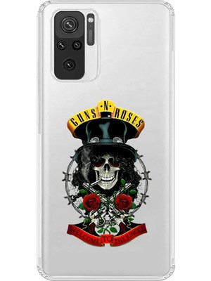 Dali Design Xiaomi Redmi Note 10 Uyumlu Şeffaf Kılıf Guns N' Roses Tasarımlı