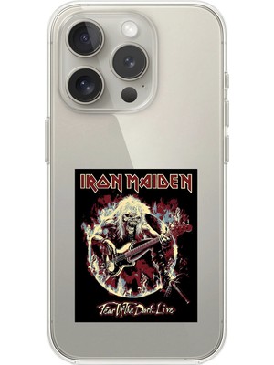 Dali Design iPhone 15 Pro Max Uyumlu Şeffaf Kılıf Iron Maiden Tasarımlı