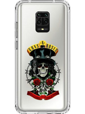 Dali Design Xiaomi Redmi Note 9 Pro Uyumlu Şeffaf Kılıf Guns N' Roses Tasarımlı