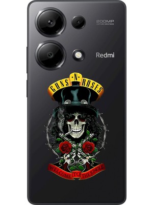 Dali Design Xiaomi Redmi Note 13 Pro Uyumlu Şeffaf Kılıf Guns N' Roses Tasarımlı