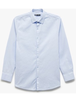 Koton Pamuklu Slim Fit Uzun Kollu Italyan Yaka Gömlek