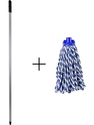 120 cm Alüminyum Saplı Islak Mop Seti, Rahat Temizlik Sağlar.
