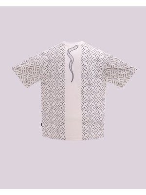 İnfighter Erkek Kısa Kol Snake&ethnic Oversize Ekru Tişört