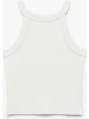 Koton Pamuklu Kolsuz Halter Yaka Slim Fit Crop Atlet