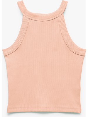 Koton Pamuklu Kolsuz Halter Yaka Slim Fit Crop Atlet