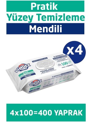 Pratik Yüzey Temizleme Mendili Seti, Hijyen ve Temizlik Için Ideal Dörtlü Paket