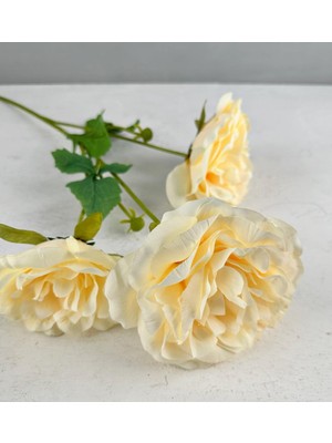 3'lü Yapay Uzun Gül Buketi Krem