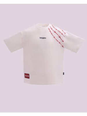 İnfighter Erkek Kısa Kol Barbed Wire Oversize Ekru