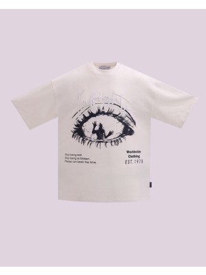 İnfighter Erkek Kısa Kol Captive Eyes  Oversize Ekru