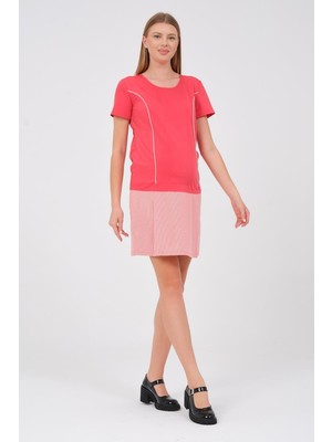 Busa Hamile Kısa Kollu Mini Elbise Narçiçeği