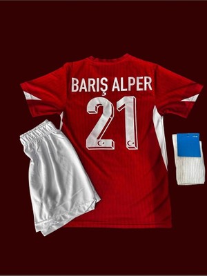 Türkiye Milli Takım Euro 2024 Barış Alper 21 Numara Çocuk Yeni Sezon Forması (Kırmızı)