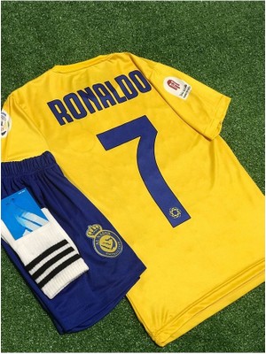 Al Nassr 2023/24 Yeni Sezon Cristiano Ronaldo Çocuk Forması Şort Çorap 4'lü Set