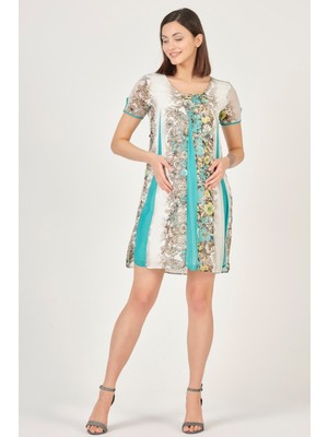 Busa Hamile Çiçek Desenli Elbise Yeşil