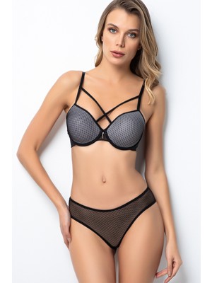 Miorre Push-Up Dolgulu Çapraz Biye Detaylı Sütyen Takım