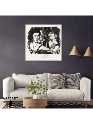 Kare Kanvas Tablo Ünlü Eserler Max Beckmann Gruppenbildnis Edenbar (1923)