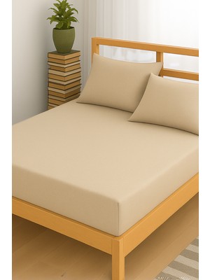 Formeya Adelya Kahverengi Lastikli Çarşaf Takımı Tek Kişilik Ve Çift Kişilik-(YASTIK KILIFLI)