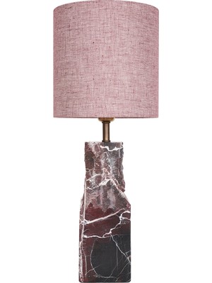 Quad Ela Kırmızı Mermer Abajur