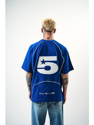 Respire Erkek Swag Nakışlı Oversize T-Shirt Saks