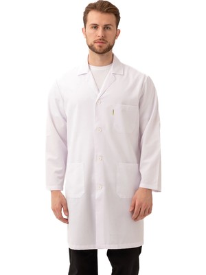 Kardelen İş Elbiseleri Cordata Erkek Önlük Beyaz Renk Profesyonel Kullanım İçin Dayanıklı ve Rahat Tasarım