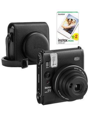 Instax Mini 99 Siyah Fotoğraf Makinesi + 20'li Film ve Deri Kılıf Seti