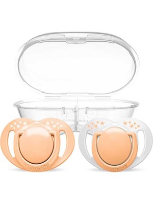 Powder Blush Turuncu Saklama ve Sterilizasyon Kutulu 12+ Ay Silikon 2'li Ortodontik Emzik