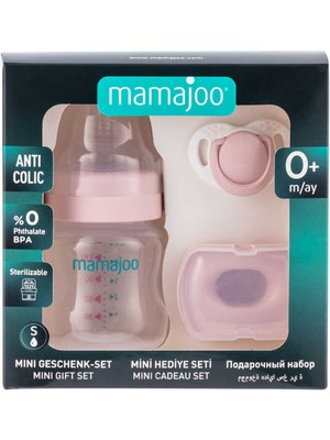 Pembe Anti-Kolik Biberon 150 ml Ortodontik Emzik Saklama Kutusu 3'lü Set