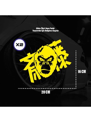 Jdm Maymun Motosiklet Araba Laptop Sticker Yapışkanlı Folyo