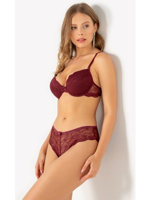 Miorre Push-Up Dolgulu Dantel Sütyen Takım