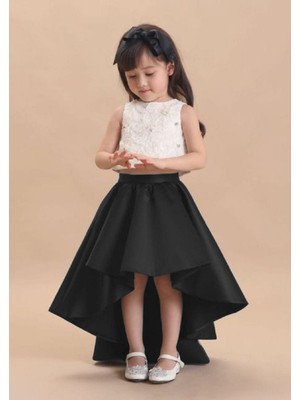 Kız Çocuk Asimetrik Saten Etek