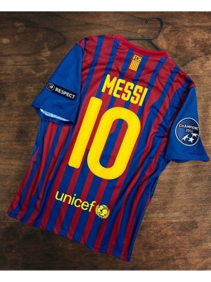 2011/12 Lionel Messi Iç Saha Çubuklu Forması Qatar