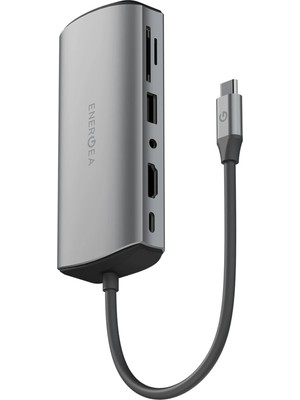 Energea Aluhub Max 100W Type-C Pd Şarj Destekli 11IN1 4K Hub Dönüştürücü