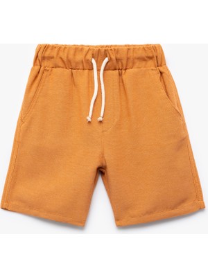 Koton Beli Bağlamalı Cepli Basic Keten Şort