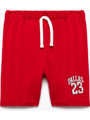 Koton Baskı Detaylı Beli Lastikli Pamuklu Şort