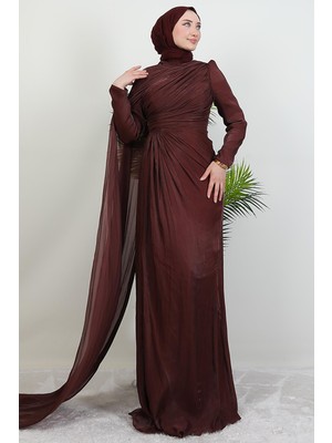 Giza Store Burcu Tesettür Abiye Gül Kahve