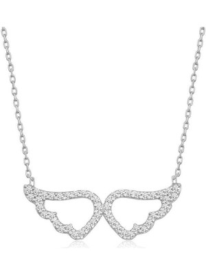 Gümüş Melek Kanadı Kadın Kolye